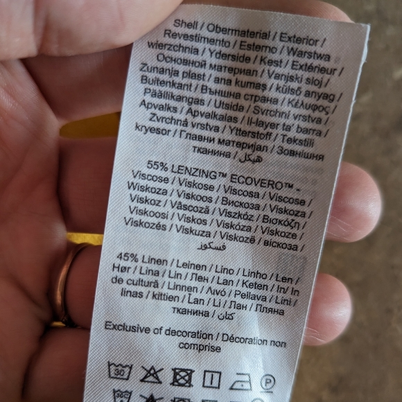 🌻2 for $20 | Linen Blend Mido Skirt with Button Detail on Front & Pleats - Picture 7 of 7